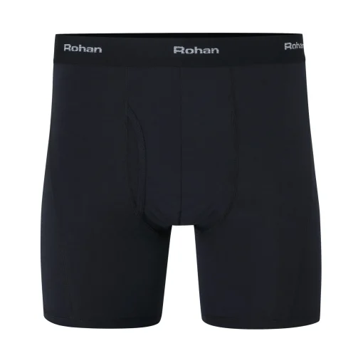 Men'S Aether Boxers With Fly Opening Black