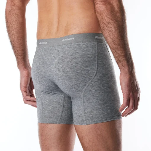 Men'S Aether Boxers With Fly Opening Mid Grey Marl