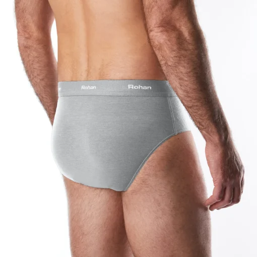 Men'S Aether Briefs With Fly Opening Mid Grey Marl