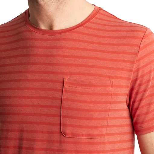 Men'S Harbour Short Sleeve T-Shirt Coast Red Marl Stripe