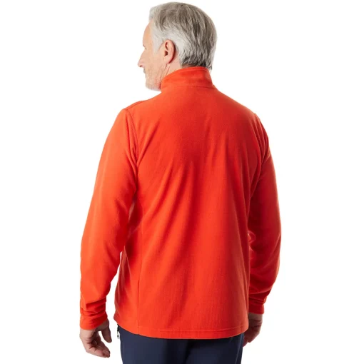 Men'S Microgrid Zip Neck Top Solar Orange