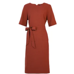 Women'S Brisa Linen Dress Coast Red