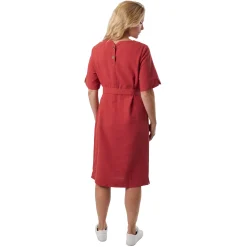 Women'S Brisa Linen Dress Coast Red