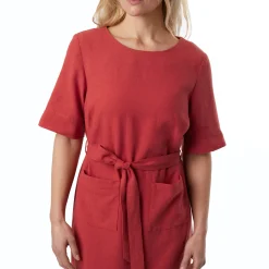 Women'S Brisa Linen Dress Coast Red