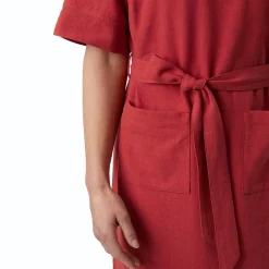 Women'S Brisa Linen Dress Coast Red