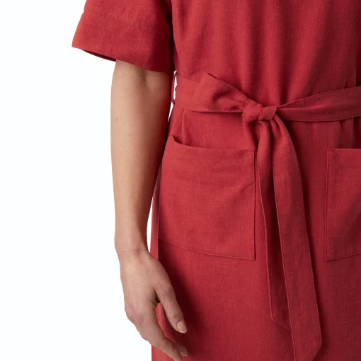 Women'S Brisa Linen Dress Coast Red