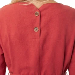 Women'S Brisa Linen Dress Coast Red