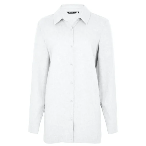 Women'S Brisa Linen Long Sleeve Shirt White
