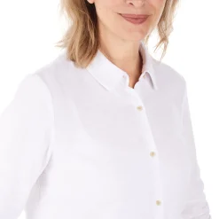Women'S Brisa Linen Long Sleeve Shirt White