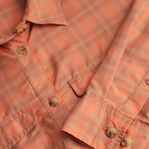 Women'S Savannah Long Sleeve Shirt Canyon Orange/Dune Check