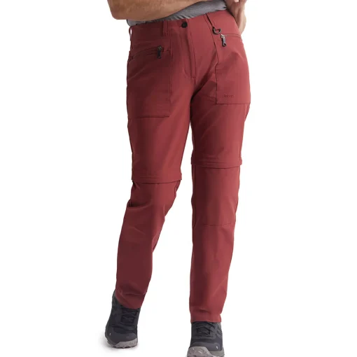 Women'S Stretch Bags Convertible Trousers Auburn Red
